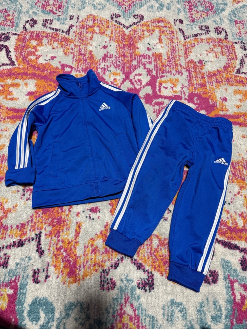 adidas Blue Kids Track Jacket and Pants Set